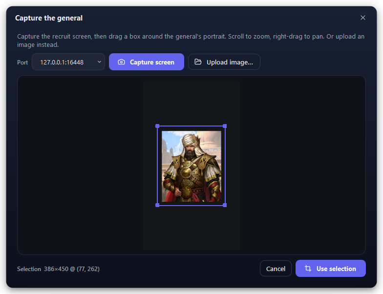 Step one: capture the general.